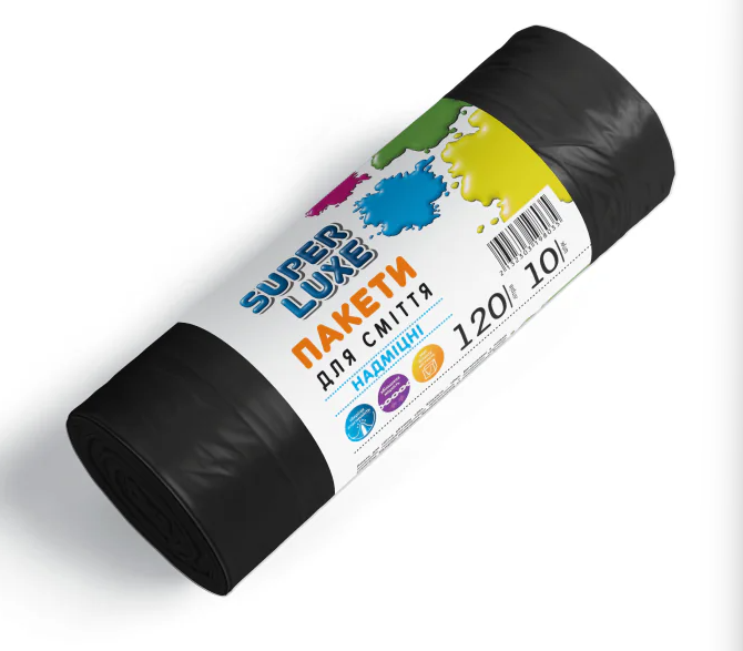 Пакети для сміття 120*10 надміцні ТМ Super Luxe